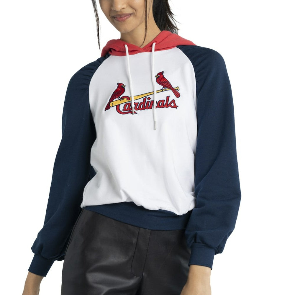 St. Louis Cardinals Lusso Women's Marlowe Tri-Blend Raglan Pullover Hoodie - White