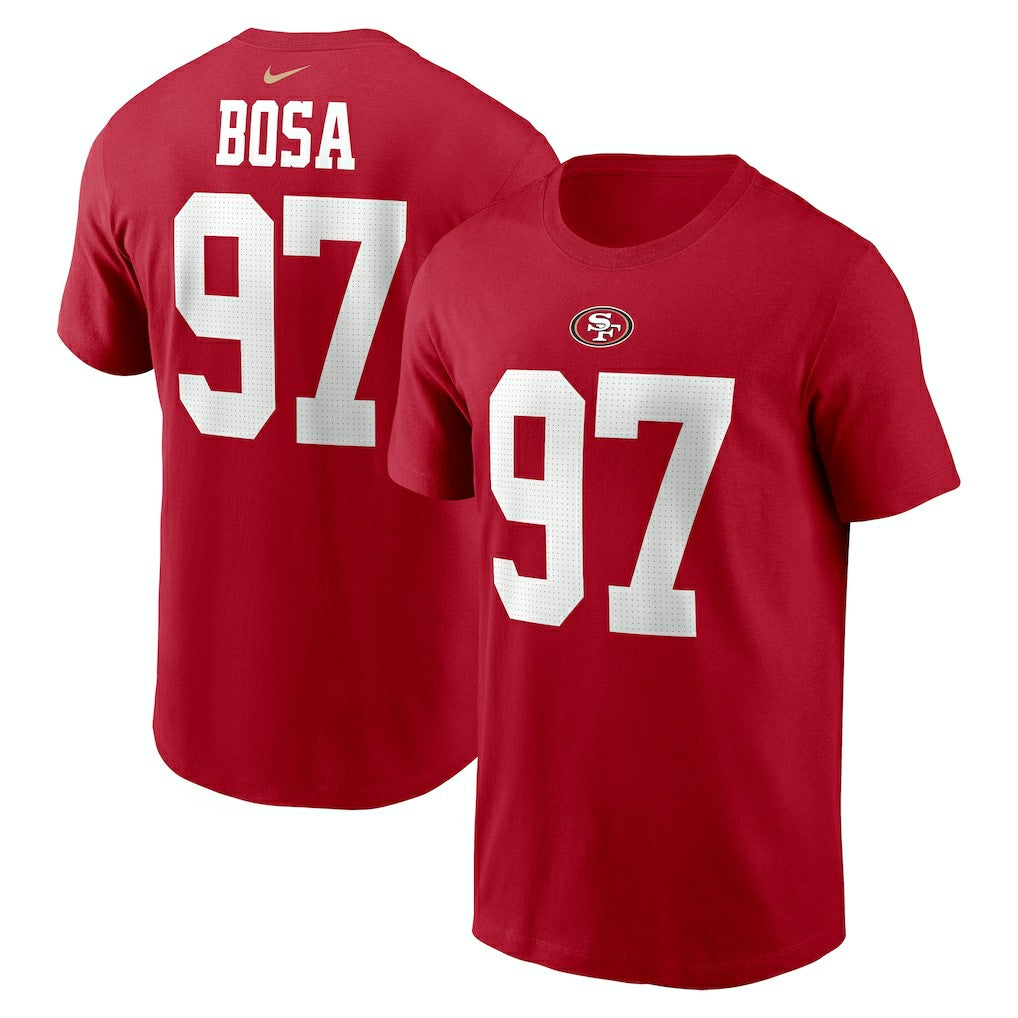 NFL San Francisco 49ers Nick Bosa  Player Name & Number T-Shirt