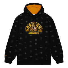 Boston Bruins Mitchell & Ness 100th Anniversary Allover Print Pullover Hoodie