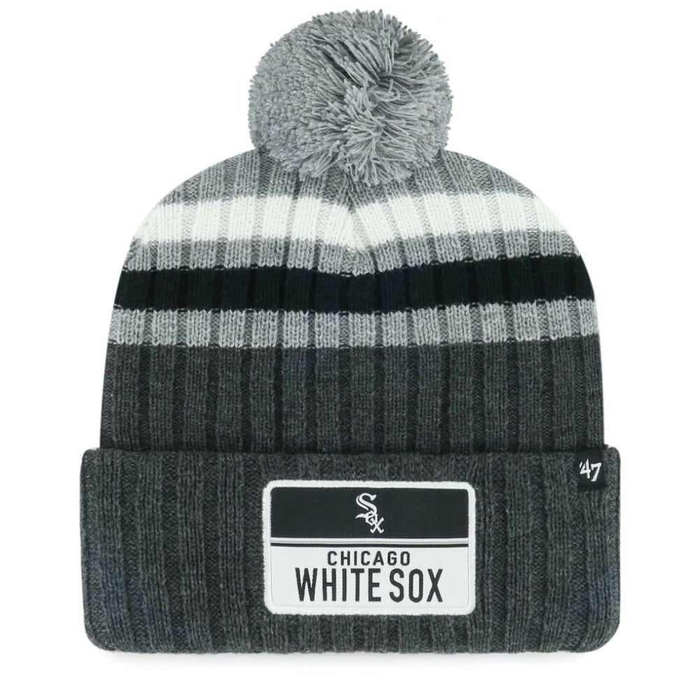 Chicago White Sox Stack Cuffed Knit Hat with Pom - Gray | 47 brand