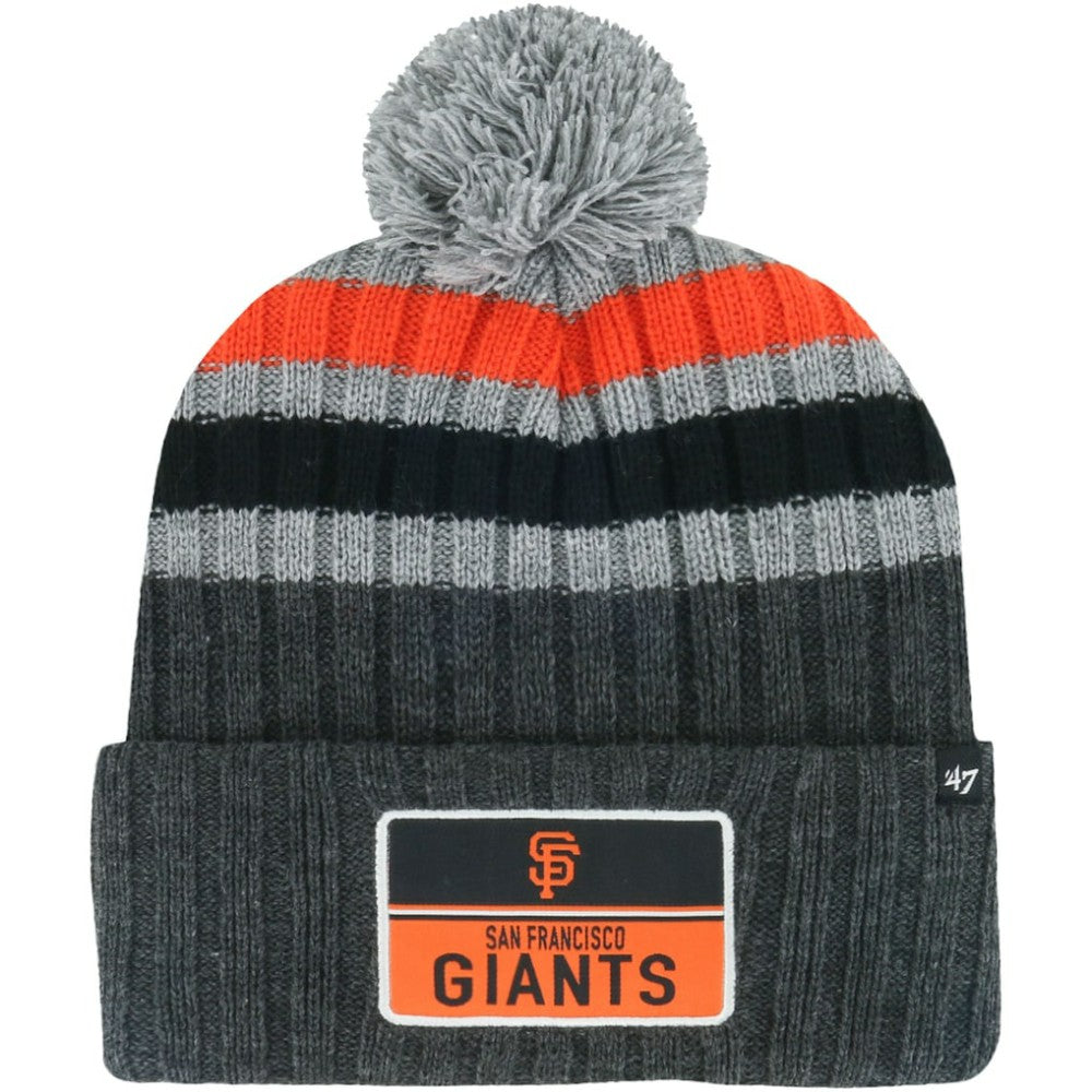 San Francisco Giants Stack Cuffed Knit Hat with Pom - Gray | 47 brand