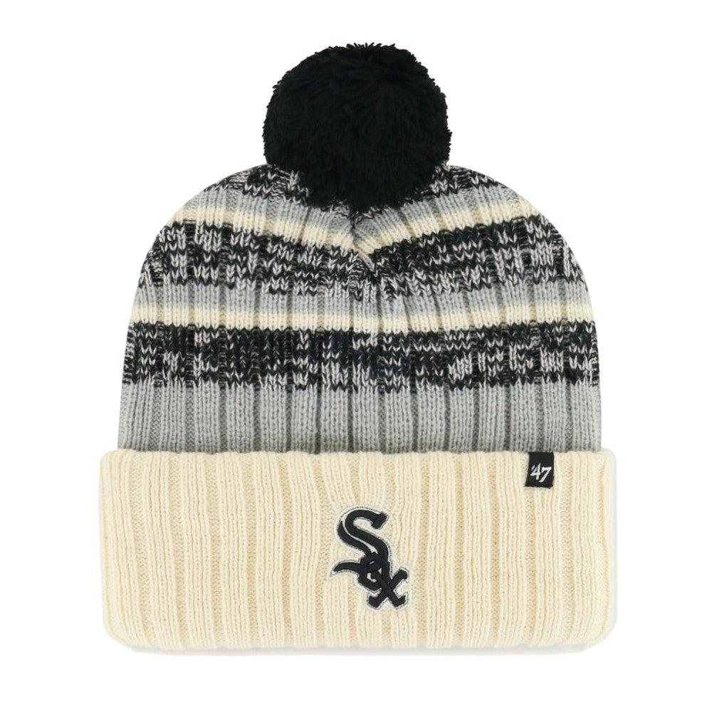 Chicago White Sox Tavern Cuffed Knit Hat with Pom - Natural | 47 brand