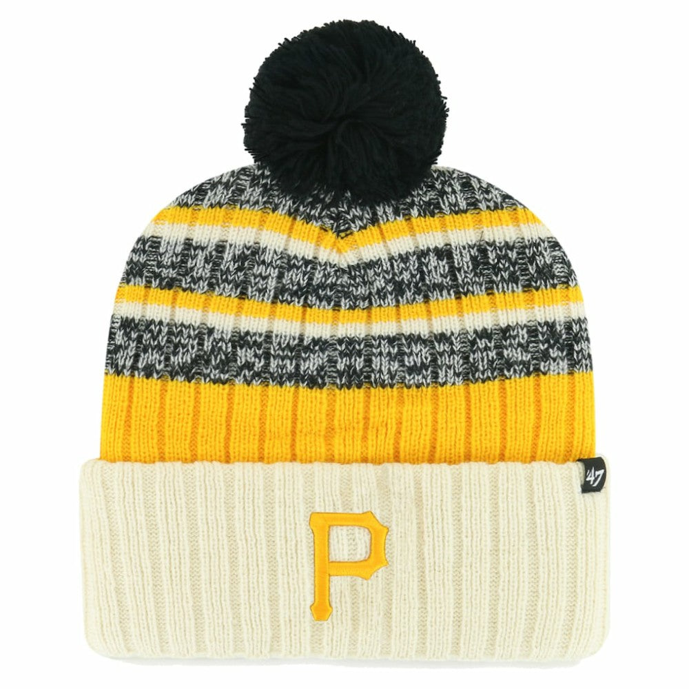 Pittsburgh Pirates Tavern Cuffed Knit Hat with Pom - Natural | 47 brand