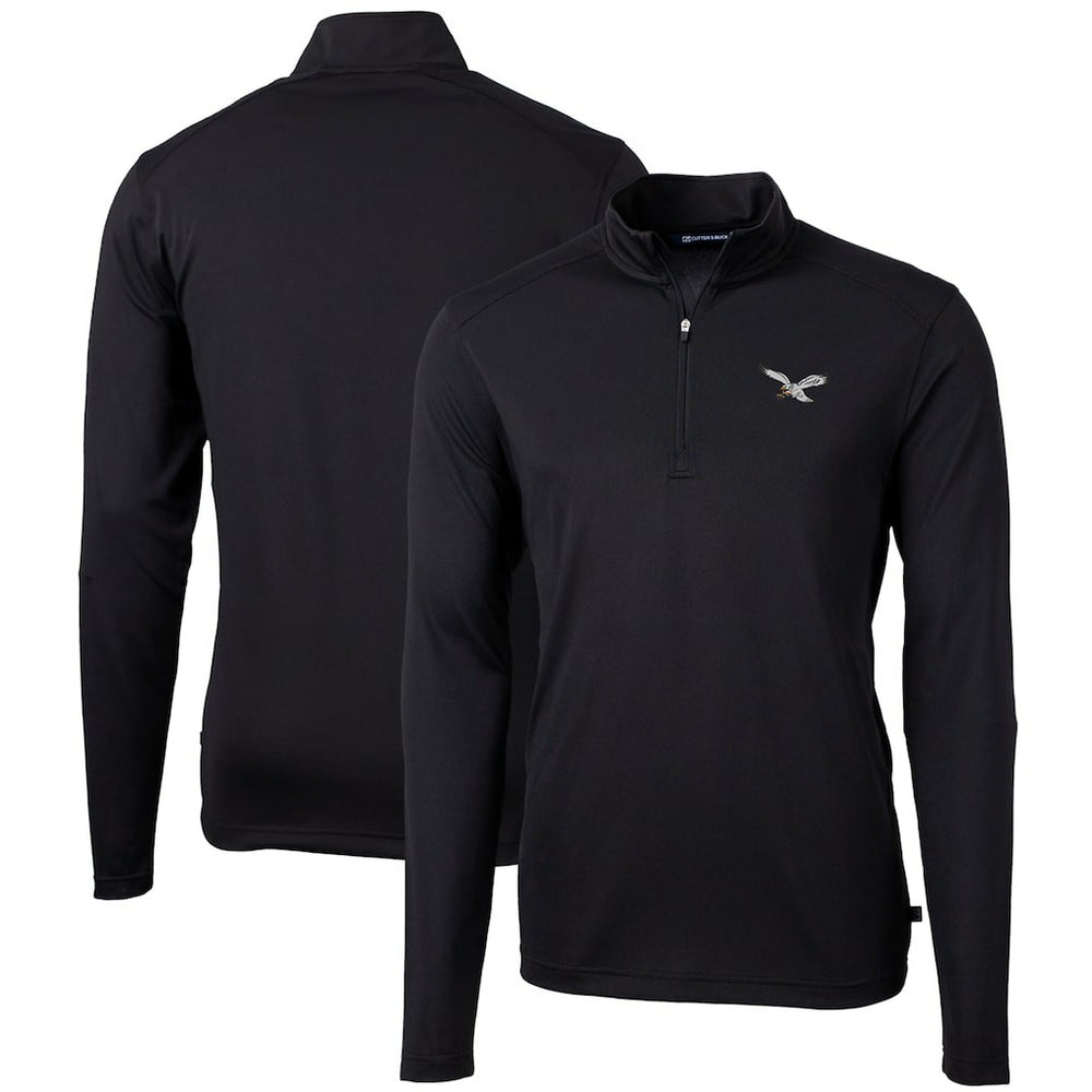 NFL Philadelphia Eagles Cutter & Buck Gridiron Classics Big & Tall Virtue Eco Pique Recycled Quarter-Zip Pullover Top