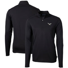 NFL Philadelphia Eagles Cutter & Buck Gridiron Classics Big & Tall Virtue Eco Pique Recycled Quarter-Zip Pullover Top