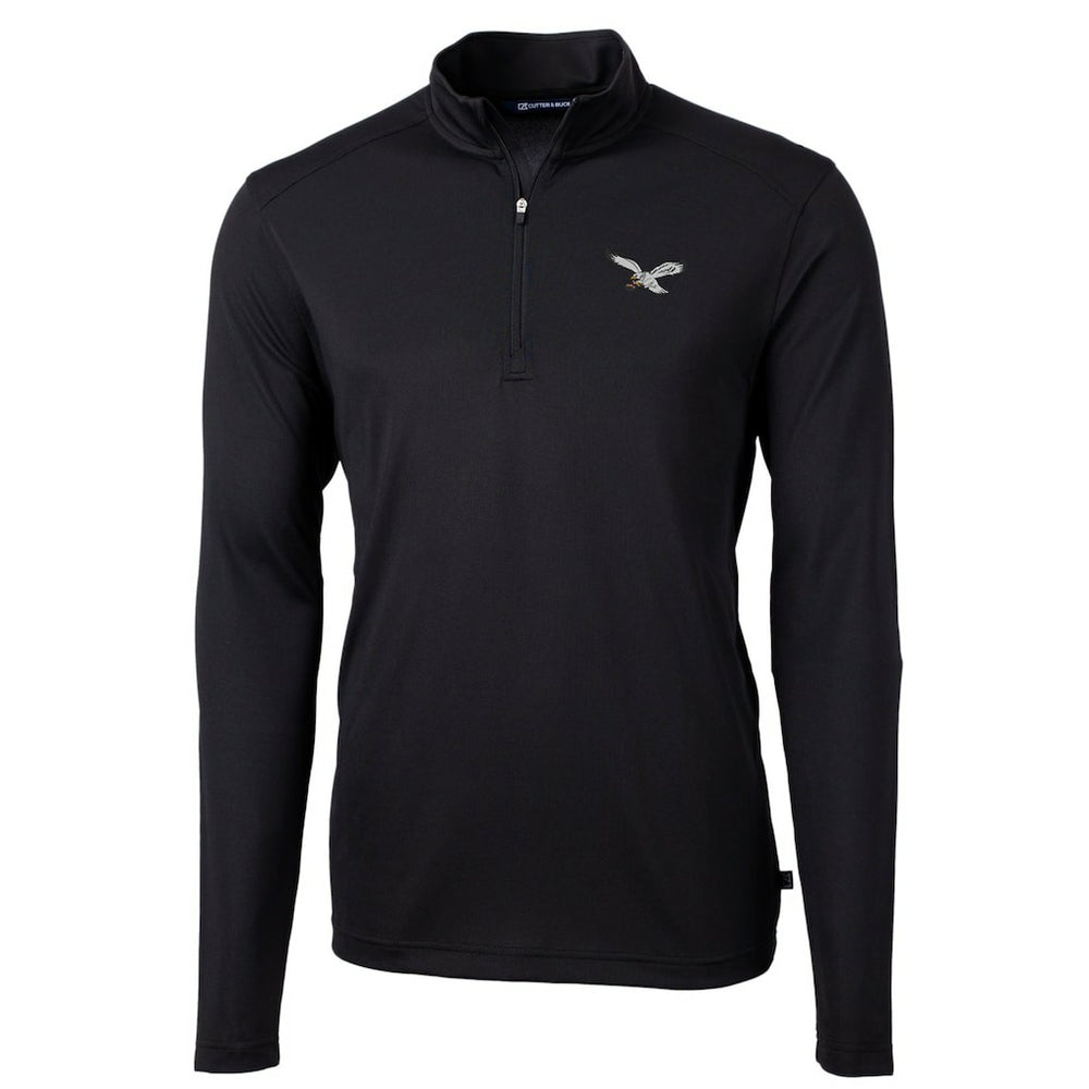 NFL Philadelphia Eagles Cutter & Buck Gridiron Classics Big & Tall Virtue Eco Pique Recycled Quarter-Zip Pullover Top