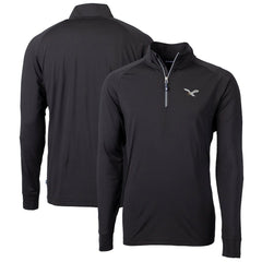 NFL Philadelphia Eagles Cutter & Buck Gridiron Classics Big & Tall Adapt Eco Knit Stretch Recycled Quarter-Zip Pullover Top