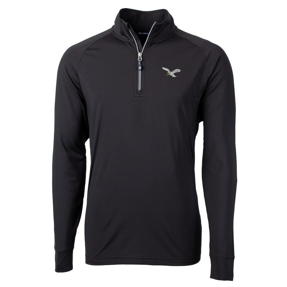 NFL Philadelphia Eagles Cutter & Buck Gridiron Classics Big & Tall Adapt Eco Knit Stretch Recycled Quarter-Zip Pullover Top