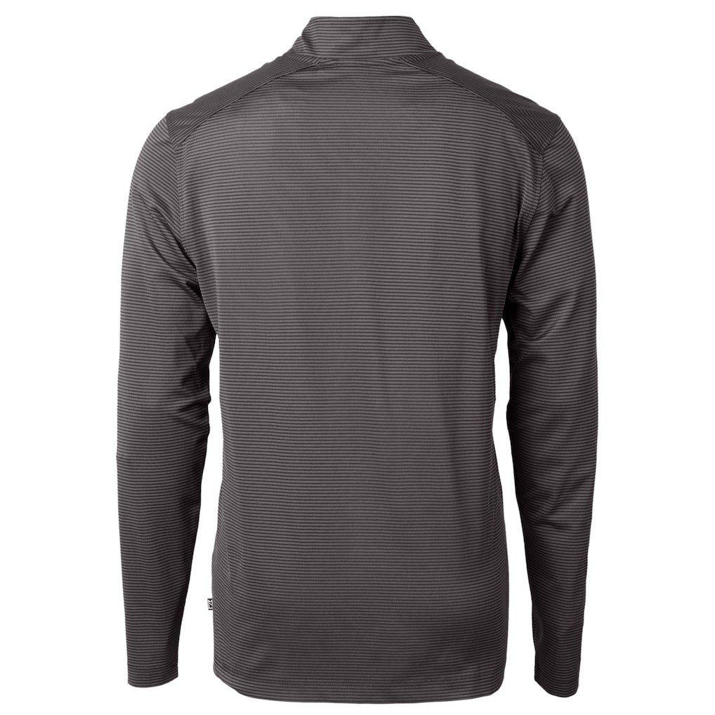 NFL Philadelphia Eagles Cutter & Buck Gridiron Classics Big & Tall Virtue Eco Pique Micro Stripe Recycled Quarter-Zip Pullover Top