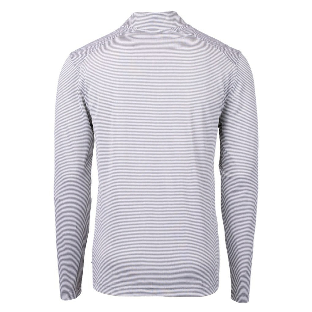 NFL Philadelphia Eagles Cutter & Buck Gridiron Classics Big & Tall Virtue Eco Pique Micro Stripe Recycled Quarter-Zip Pullover Top