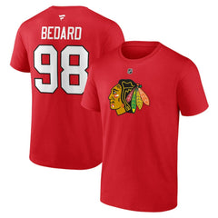 Connor Bedard Chicago Blackhawks Fanatics Authentic Stack Name & Number T-Shirt
