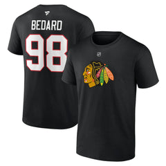 Connor Bedard Chicago Blackhawks Fanatics Authentic Stack Name & Number T-Shirt