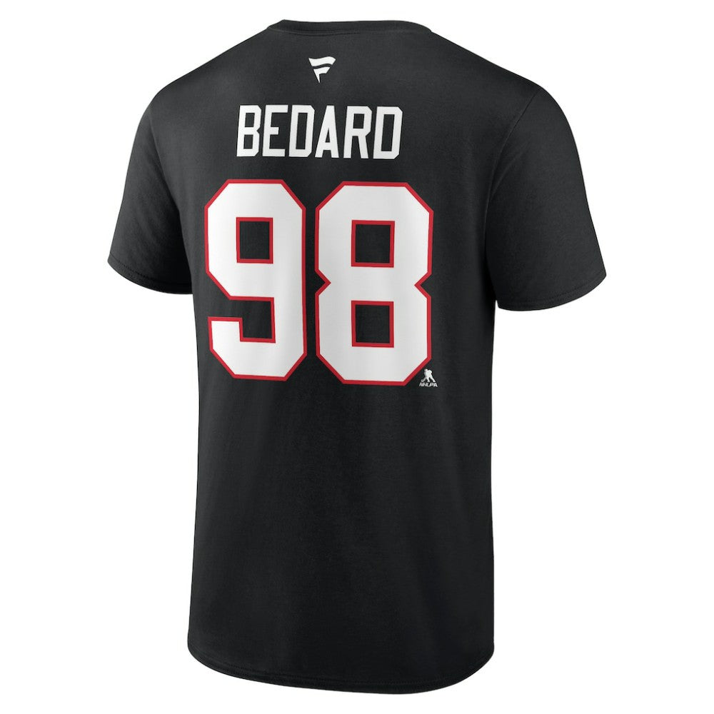Connor Bedard Chicago Blackhawks Fanatics Authentic Stack Name & Number T-Shirt