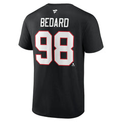 Connor Bedard Chicago Blackhawks Fanatics Authentic Stack Name & Number T-Shirt