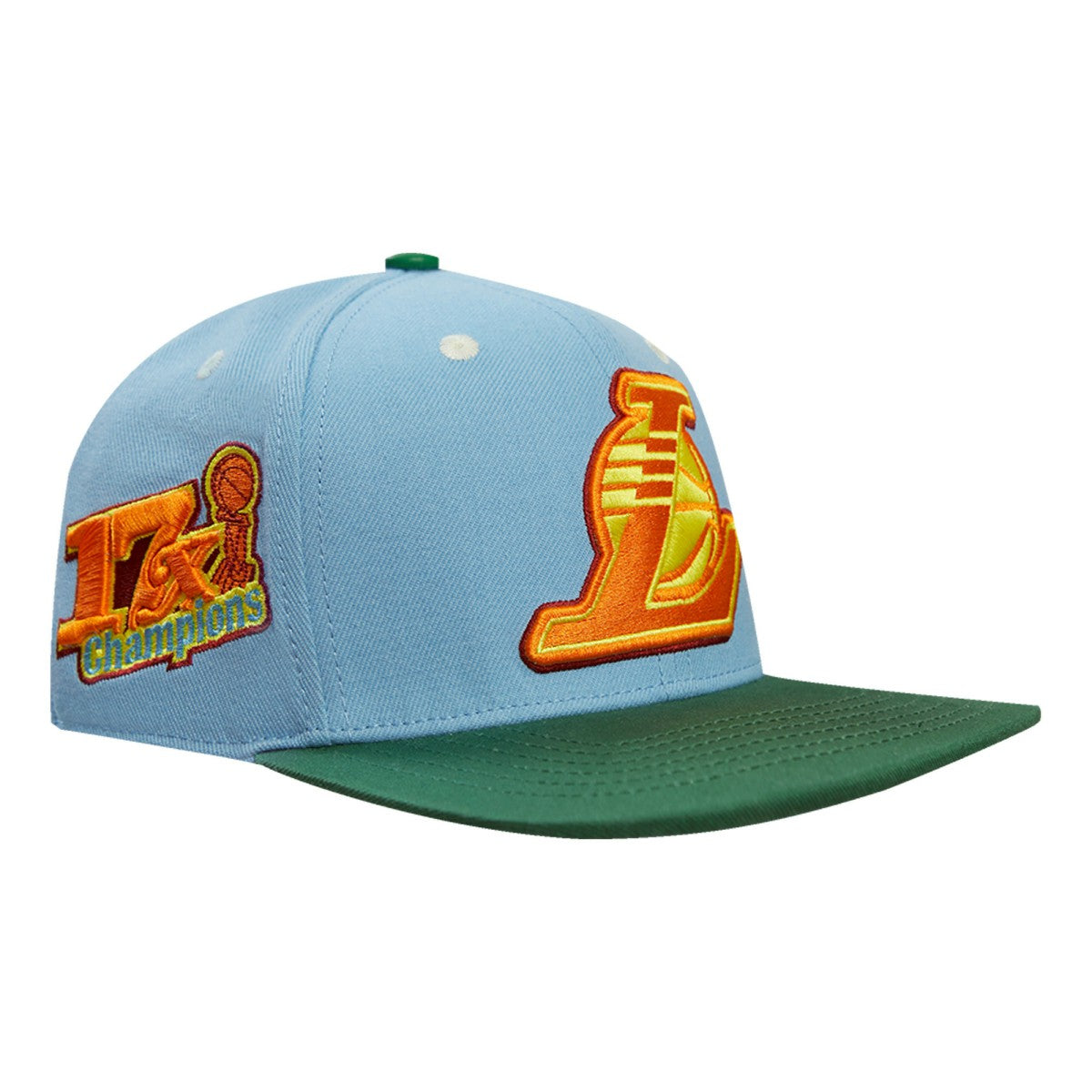 Los Angeles Lakers Pro Standard Retro Program 2-Tone Snapback Hat - Light Blue/Green on sale