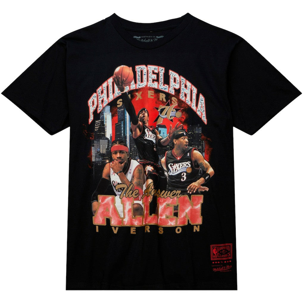 Allen Iverson Philadelphia 76ers Hardwood Classics Bling Concert Player T-Shirt - Black | Mitchell & Ness on sale