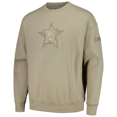 Houston Astros Pro Standard Neutral Drop Shoulder Pullover Sweatshirt - Pewter