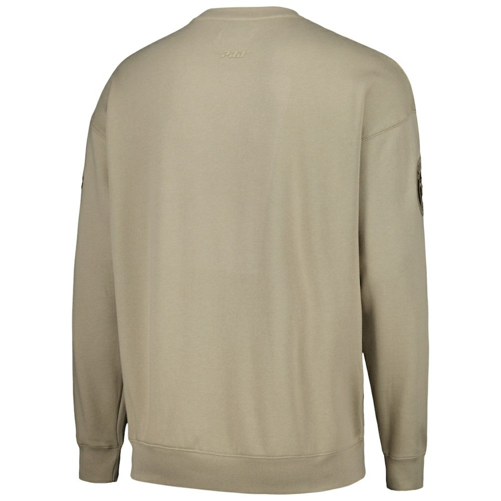 Houston Astros Pro Standard Neutral Drop Shoulder Pullover Sweatshirt - Pewter