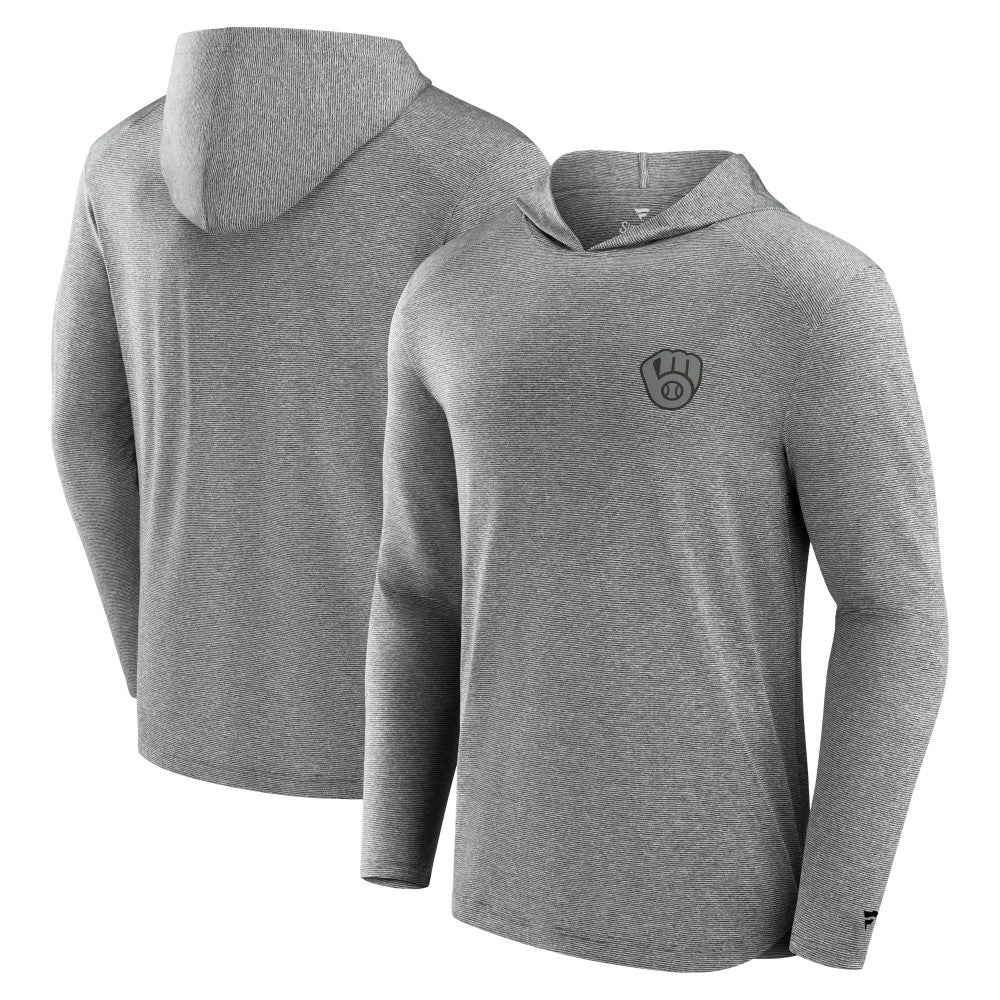 Milwaukee Brewers Front Office Tech Lightweight Hoodie T-Shirt - Black