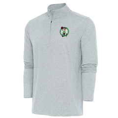 Boston Celtics Antigua Hunk Quarter-Zip Pullover Top - Heather Gray sale