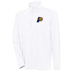 Indiana Pacers Antigua Hunk Quarter-Zip Pullover Top - White for sale