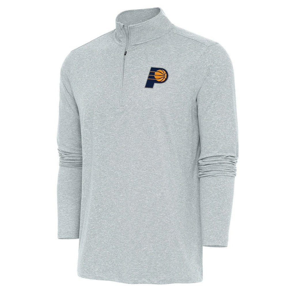 Indiana Pacers Antigua Hunk Quarter-Zip Pullover Top - Heather Gray on sale