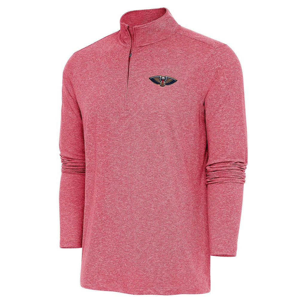 New Orleans Pelicans Antigua Hunk Quarter-Zip Pullover Top - Heather Red cheap