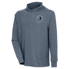 Dallas Mavericks Antigua Saga Long Sleeve Hoodie T-Shirt sale - Heather Navy online
