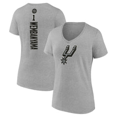Victor Wembanyama San Antonio Spurs Women's Playmaker Name & Number V-Neck T-Shirt - Gray on sale