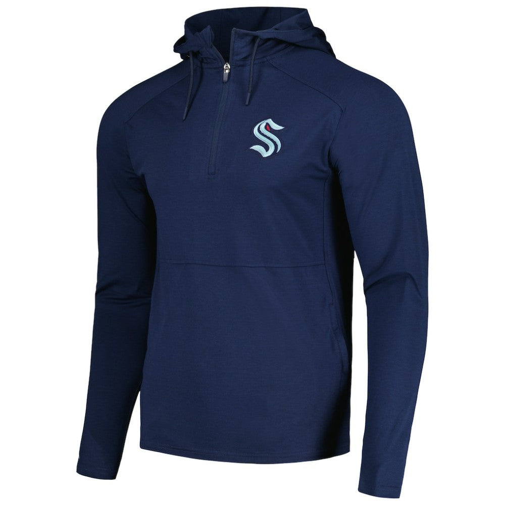Seattle Kraken Antigua Spikes Raglan Quarter-Zip Hoodie