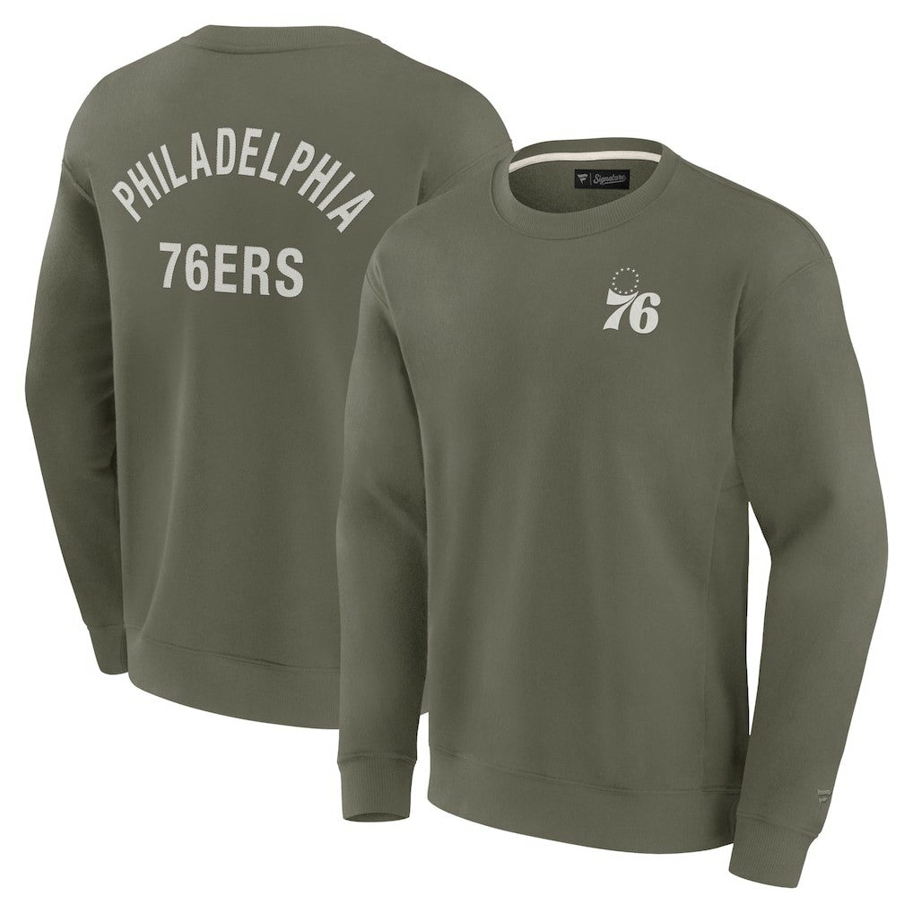 Philadelphia 76ers Unisex Elements Super Soft Fleece Pullover Sweatshirt - Olive | Fanatics on sale