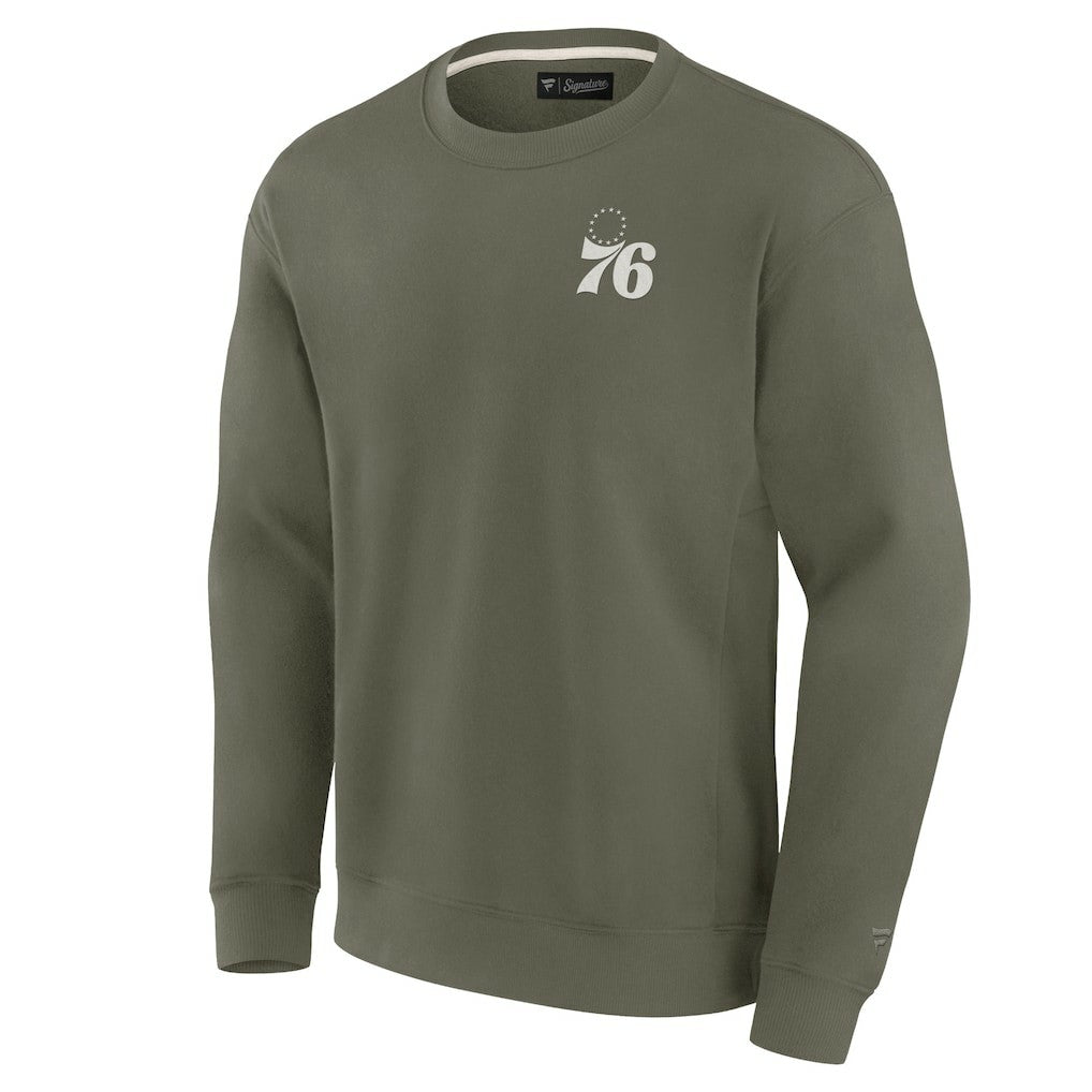 Philadelphia 76ers Unisex Elements Super Soft Fleece Pullover Sweatshirt - Olive | Fanatics on sale