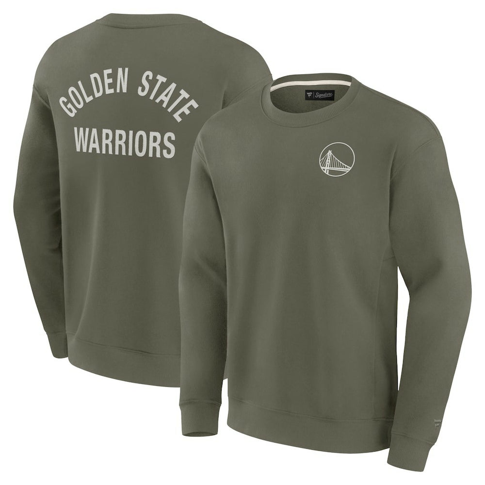Golden State Warriors Unisex Elements Super Soft Fleece Pullover Sweatshirt sale - Olive | Fanatics shop