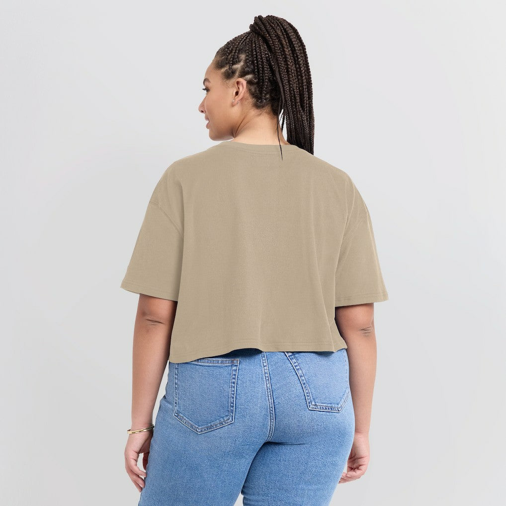 Chicago Bulls Women's Elements Super Soft Boxy Cropped T-Shirt sale - Khaki | Fanatics online
