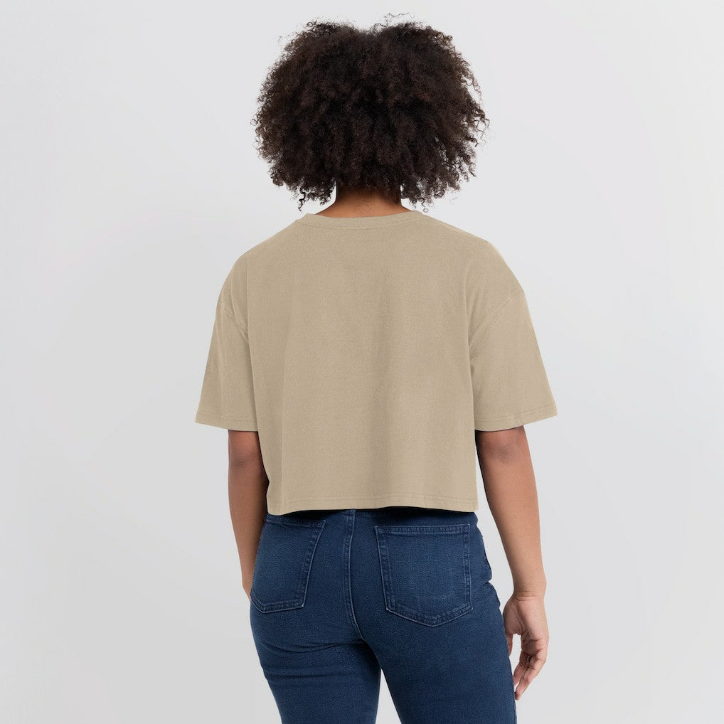 Golden State Warriors Women's Elements Super Soft Boxy Cropped T-Shirt sale - Khaki | Fanatics cheap