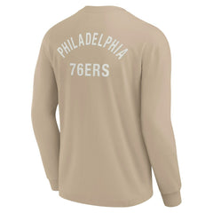 Philadelphia 76ers Unisex Elements Super Soft Long Sleeve T-Shirt - Khaki | Fanatics discount
