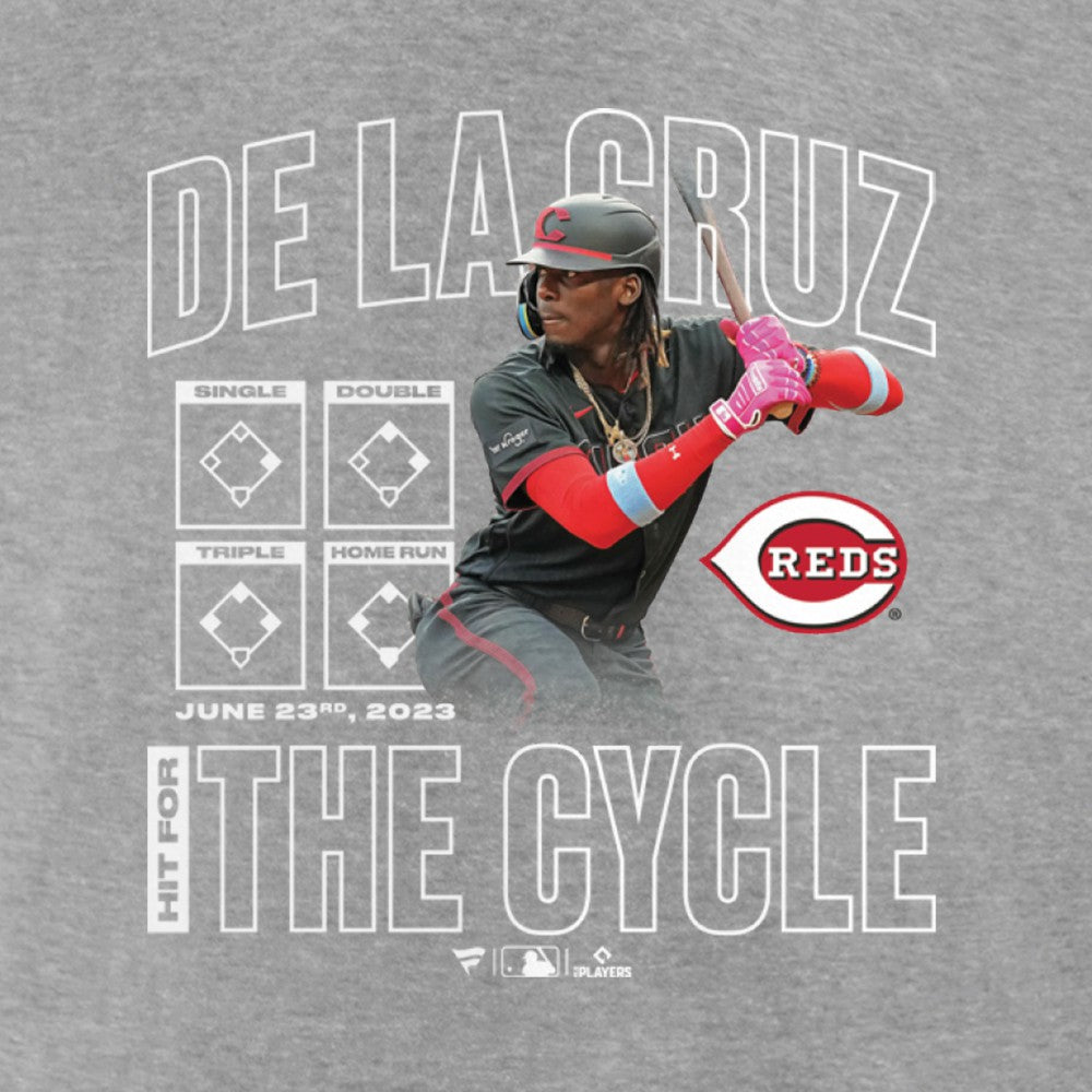 Elly De La Cruz Cincinnati Reds Cycle T-Shirt - Heather Gray