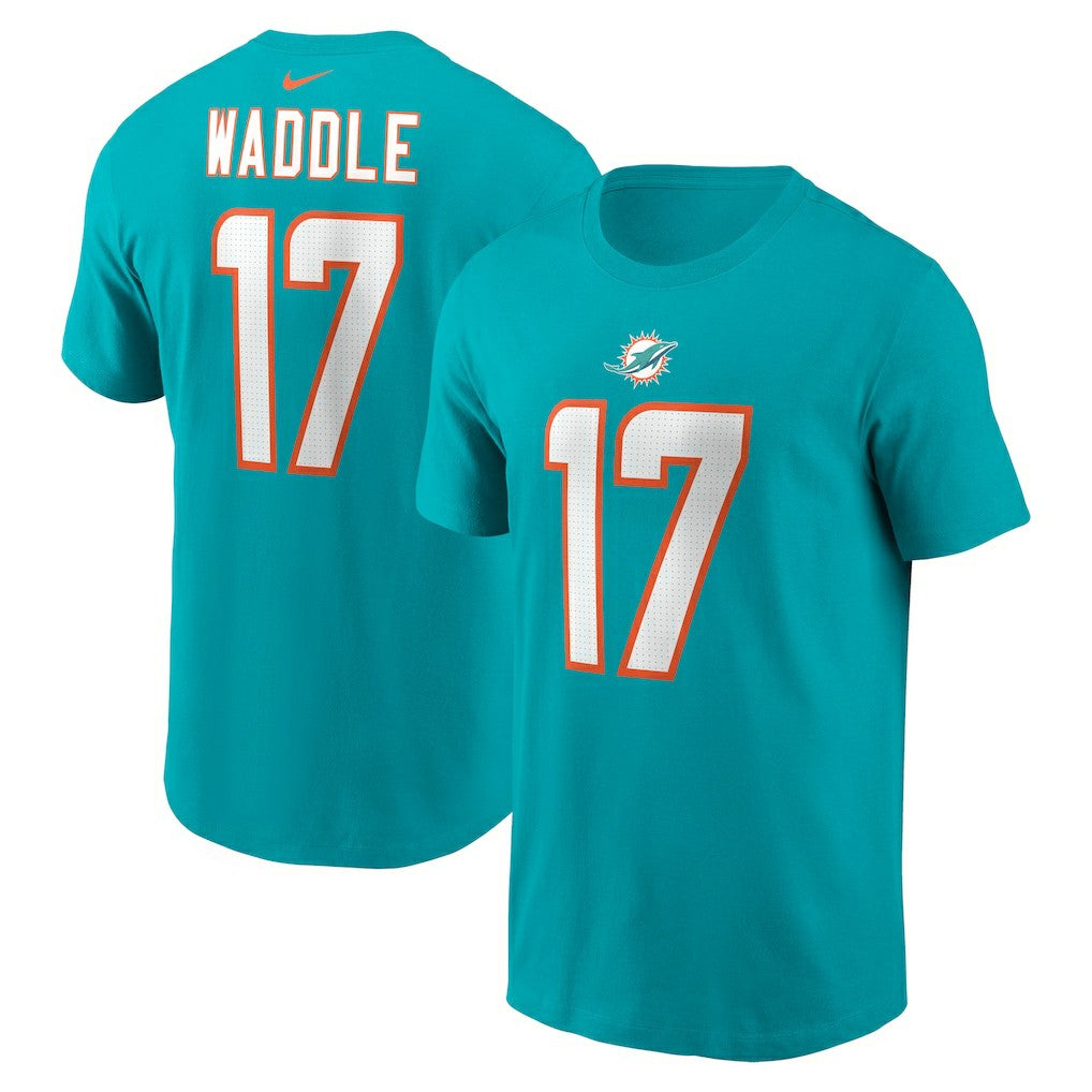 NFL Miami Dolphins Jaylen Waddle  Player Name & Number T-Shirt
