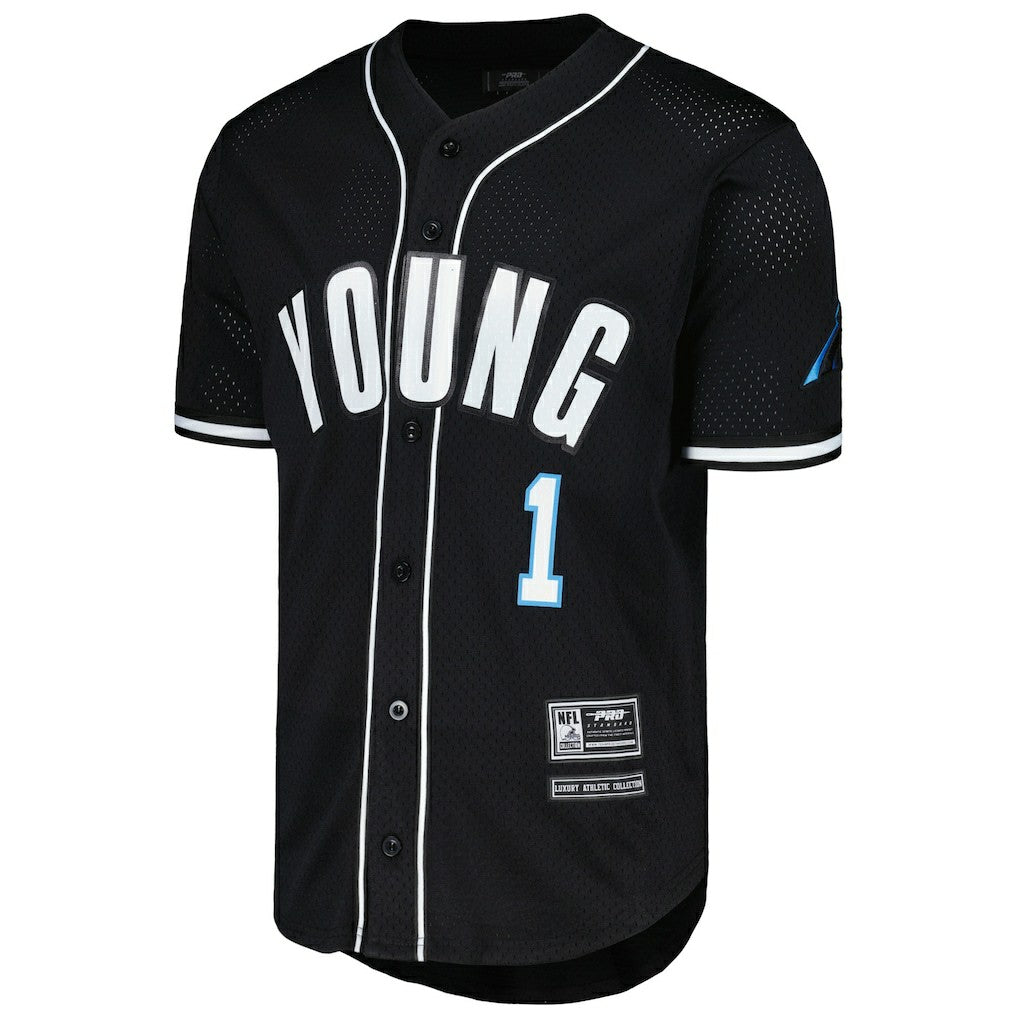 NFL Carolina Panthers Bryce Young  Pro Standard Mesh Baseball Button-Up T-Shirt