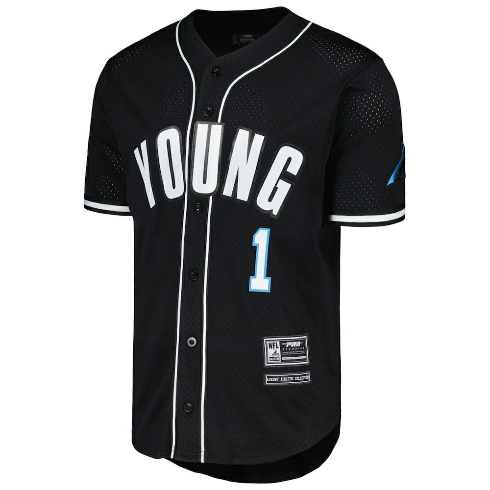 NFL Carolina Panthers Bryce Young  Pro Standard Mesh Baseball Button-Up T-Shirt