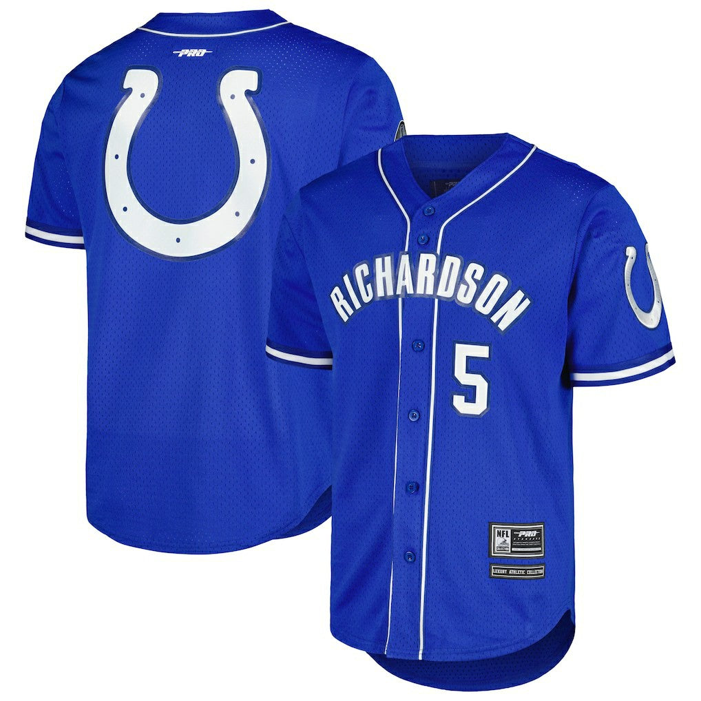 NFL Indianapolis Colts Anthony Richardson  Pro Standard Mesh Baseball Button-Up T-Shirt
