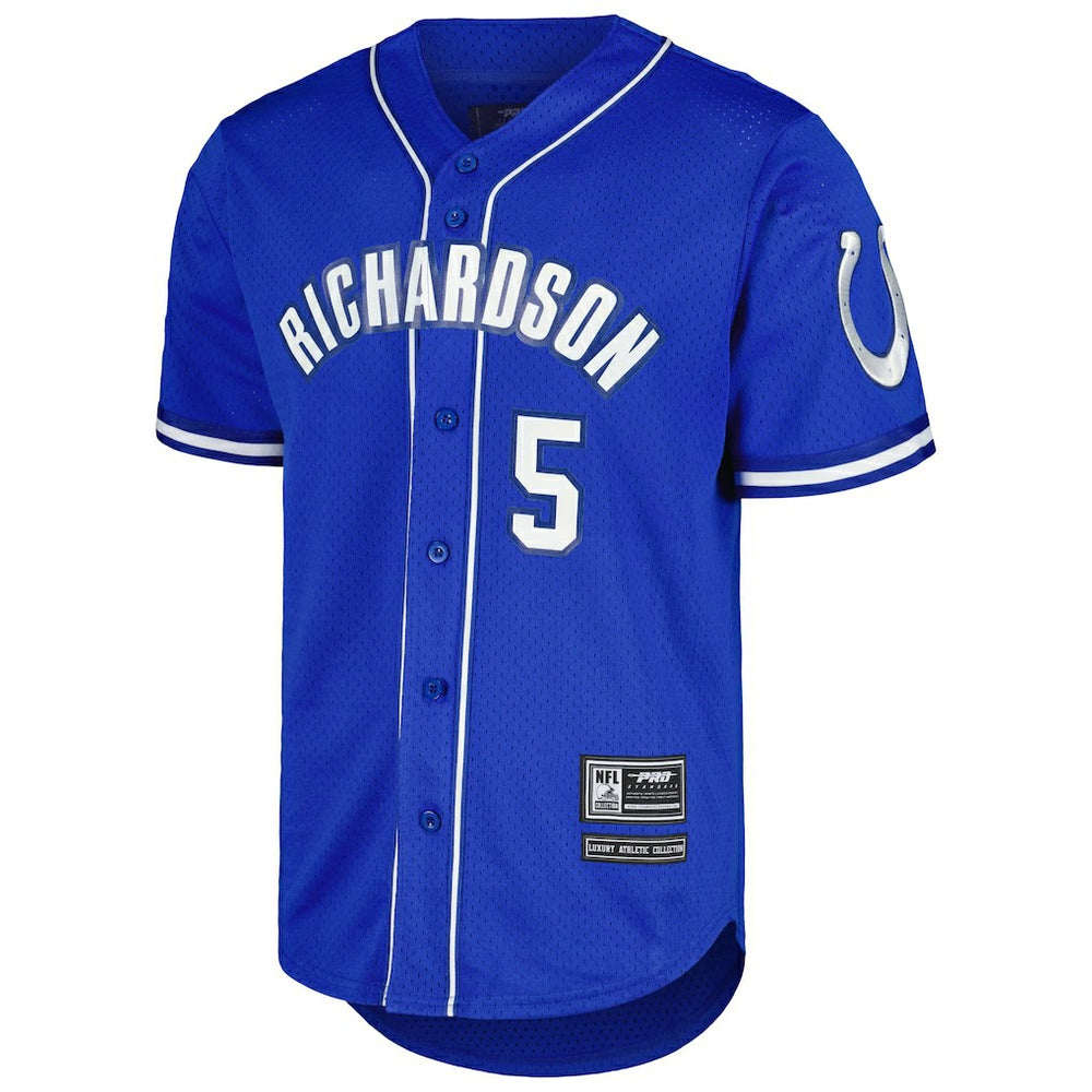 NFL Indianapolis Colts Anthony Richardson  Pro Standard Mesh Baseball Button-Up T-Shirt