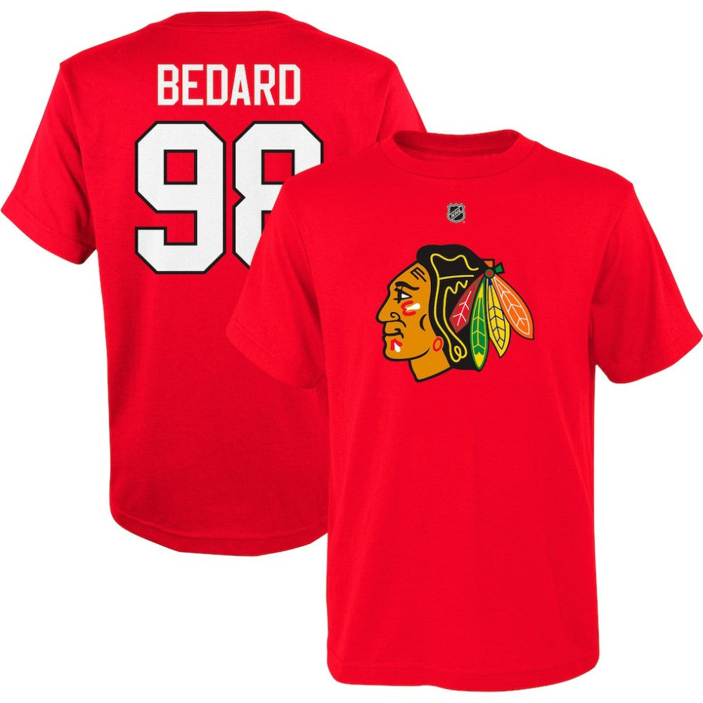 Connor Bedard Chicago Blackhawks Youth Player Name & Number T-Shirt