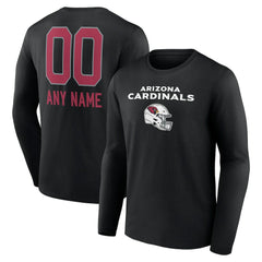 NFL Arizona Cardinals Personalized Name & Number Team Wordmark Long Sleeve T-Shirt