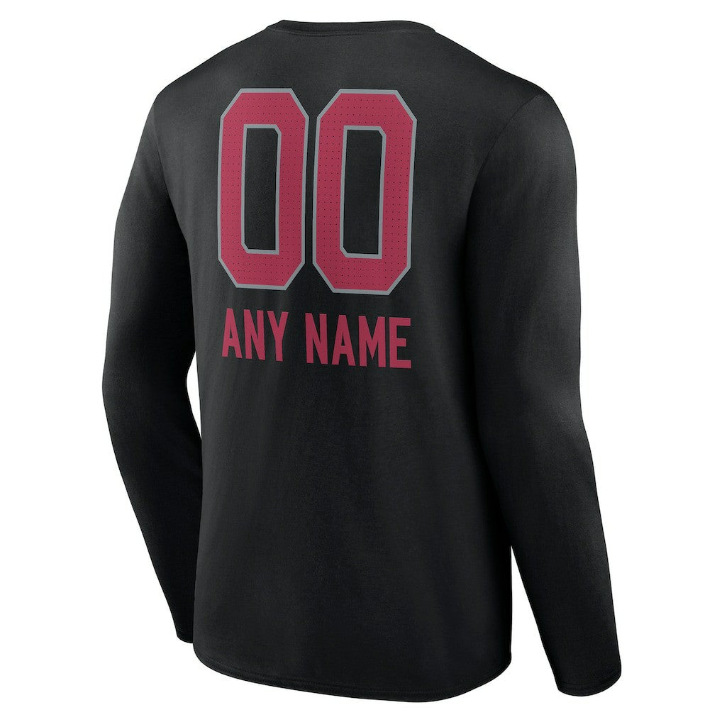 NFL Arizona Cardinals Personalized Name & Number Team Wordmark Long Sleeve T-Shirt
