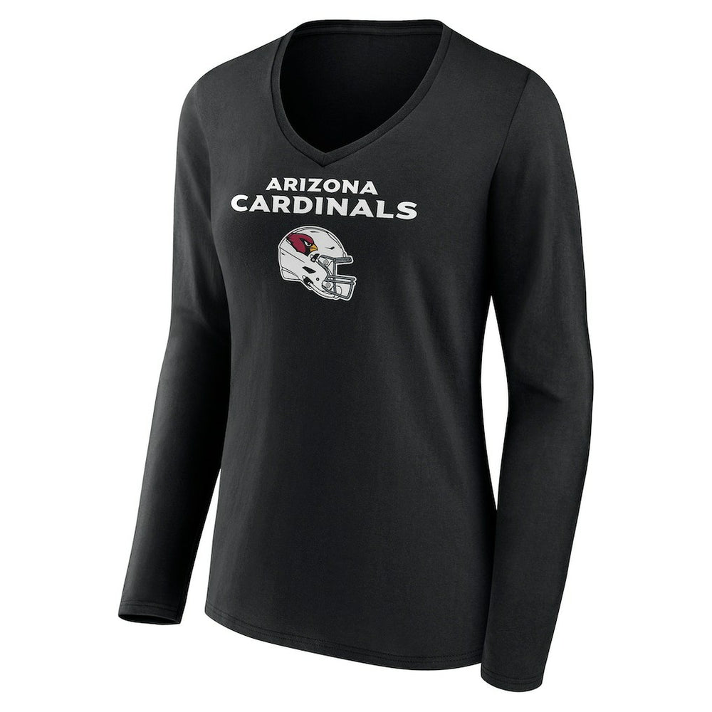 NFL Arizona Cardinals Women's Personalized Name & Number Team Wordmark Long Sleeve V-Neck T-Shirt