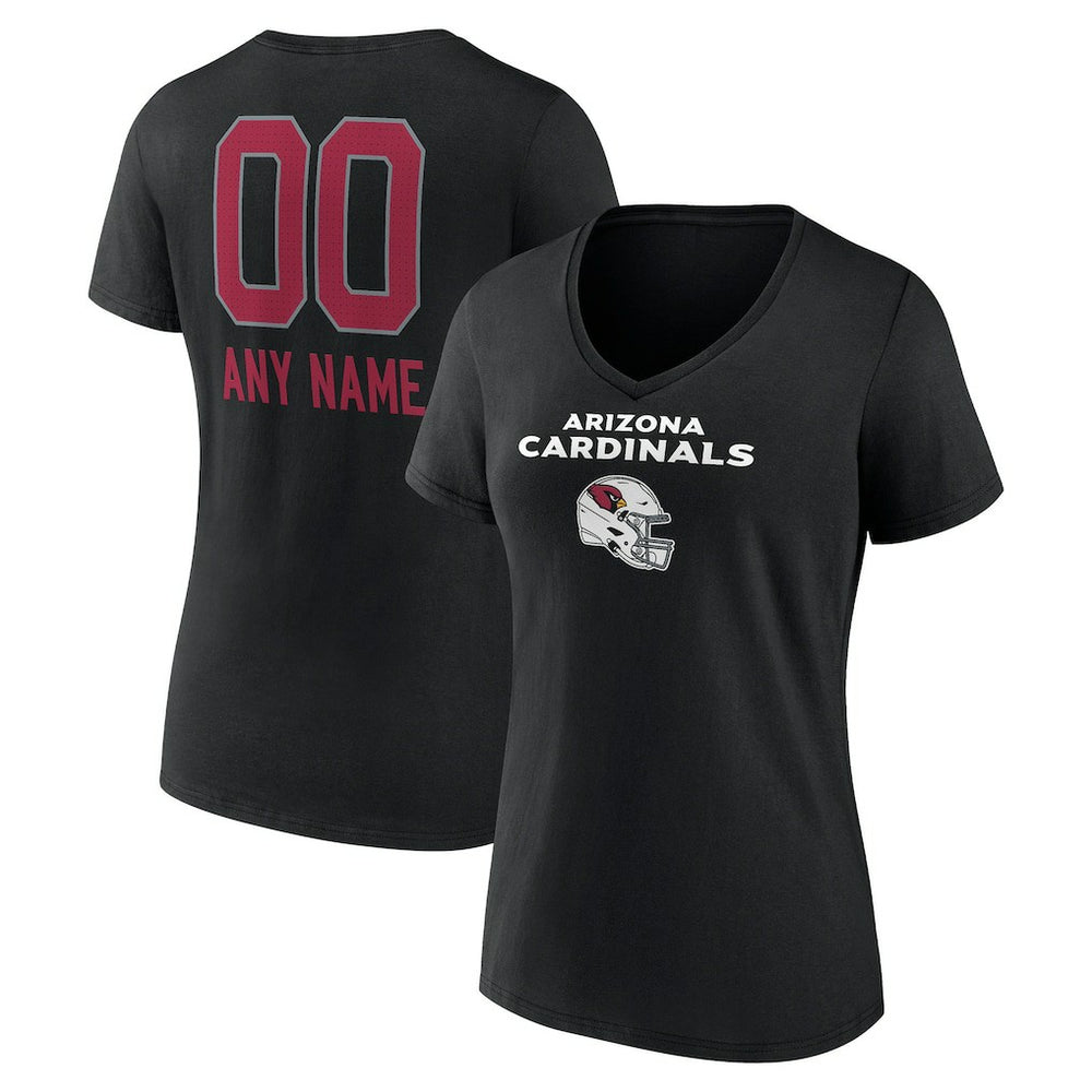 NFL Arizona Cardinals Women's Personalized Name & Number Team Wordmark V-Neck T-Shirt