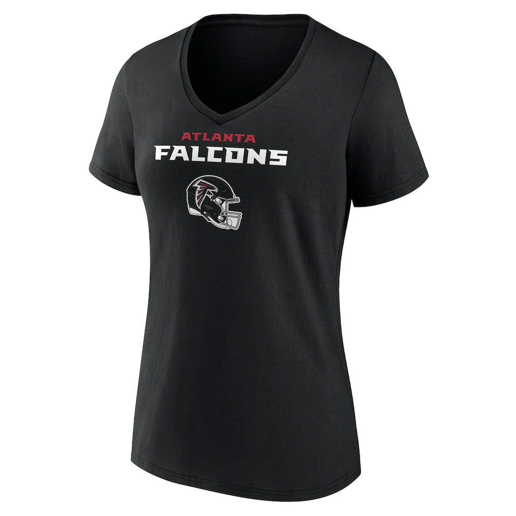 NFL Atlanta Falcons Women's Personalized Name & Number Team Wordmark V-Neck T-Shirt