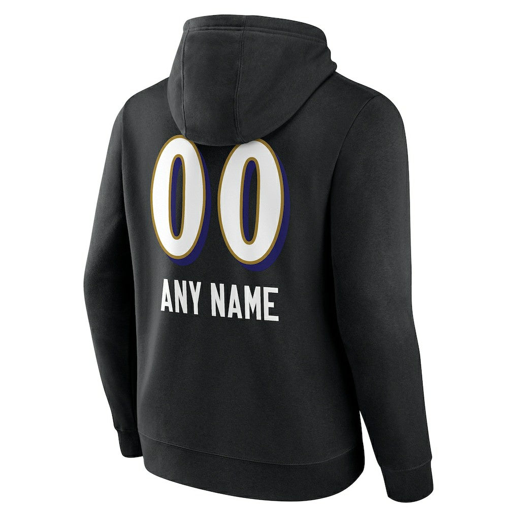 NFL Baltimore Ravens Personalized Name & Number Team Wordmark Pullover Hoodie