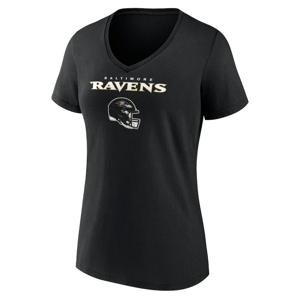 NFL Baltimore Ravens Women's Personalized Name & Number Team Wordmark V-Neck T-Shirt